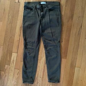 Madewell army green skinny jeans